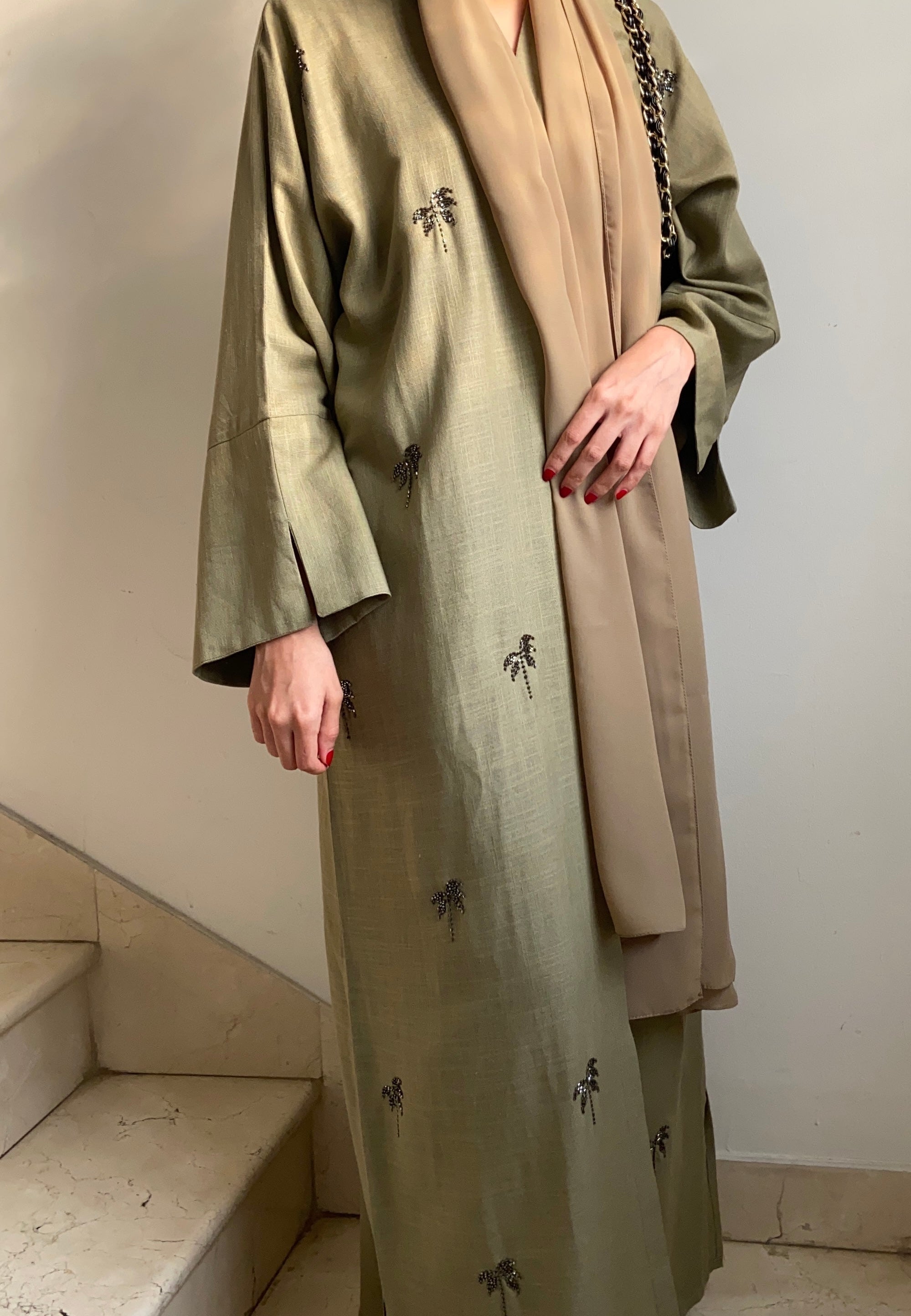 Palm Abaya in Green